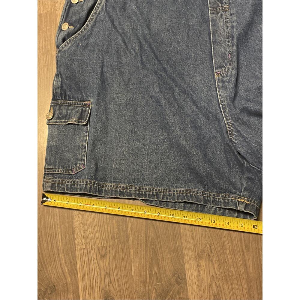 90s Looney Tunes Tweety Bird Denim Overalls Shorts Shortalls Plus 22W 24W - Picture 6 of 12